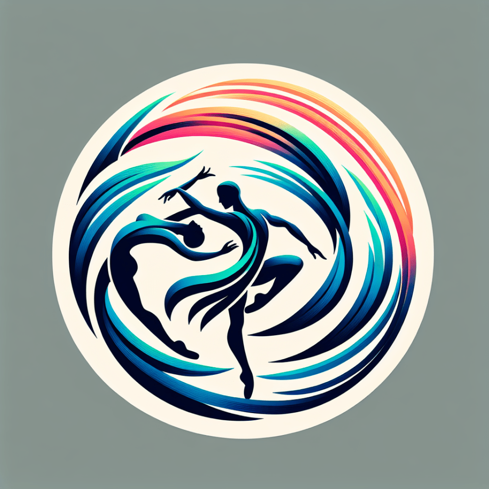 Ein Logo für die Website „Alexander Teutscher“, Eleganz Bewegungskunst DANCE MASTERCLASS Workshops und Masterclass Perfektion im Tanz. Fließende Linien Männertanz Elemente, Anmut und Dynamik[die Silhouetten von Tänzern in Bewegung integrieren]  Pas de deux